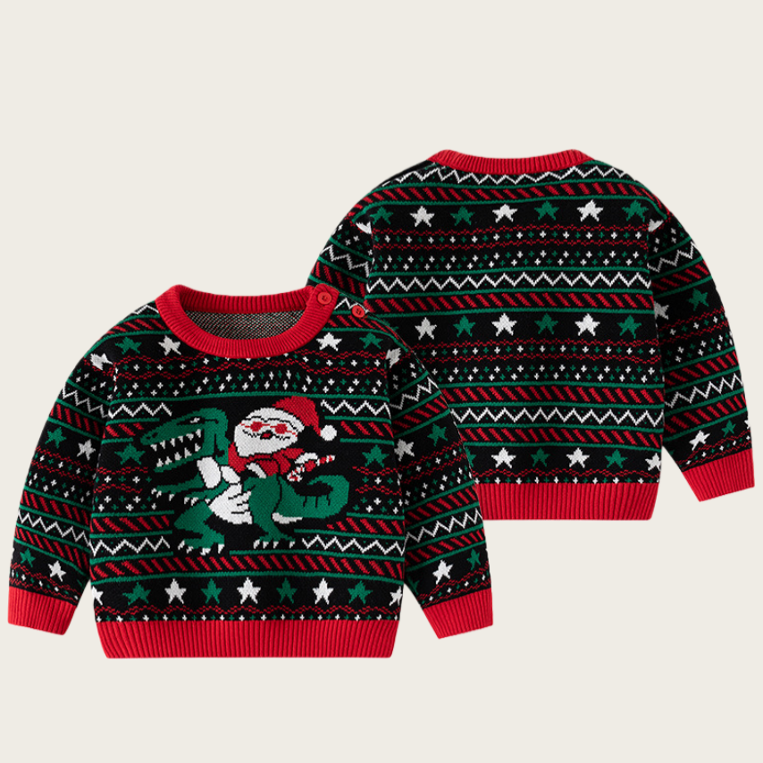 Dinosaur Santa Sweater