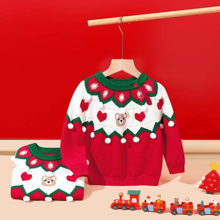 Adorable Teddy Bear Christmas Sweater