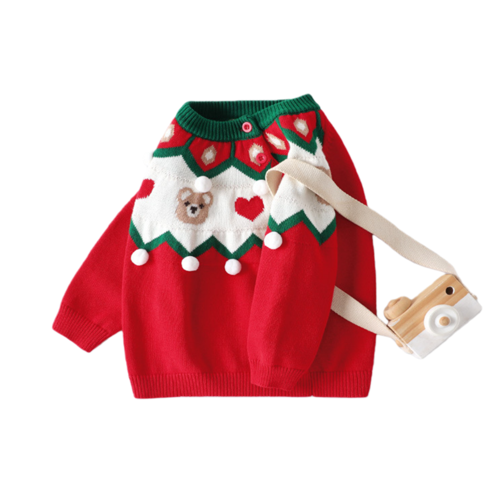 Adorable Teddy Bear Christmas Sweater