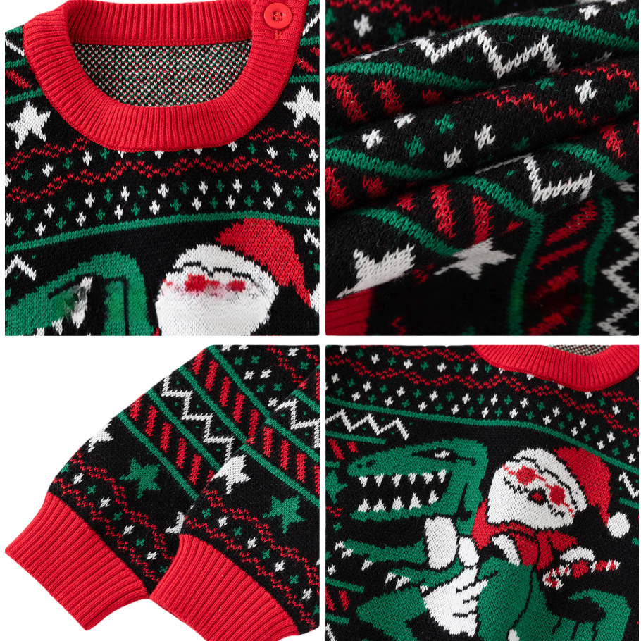 Dinosaur Santa Sweater