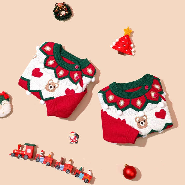 Adorable Teddy Bear Christmas Sweater